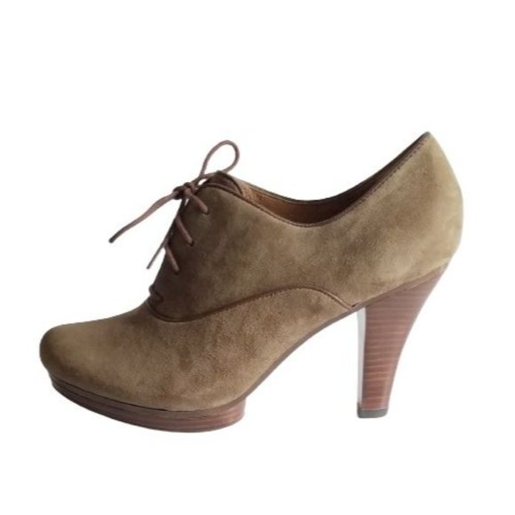Sofft Mya Oxford Lace-Up Heels Ash Gray Suede 10M New - Picture 6 of 9